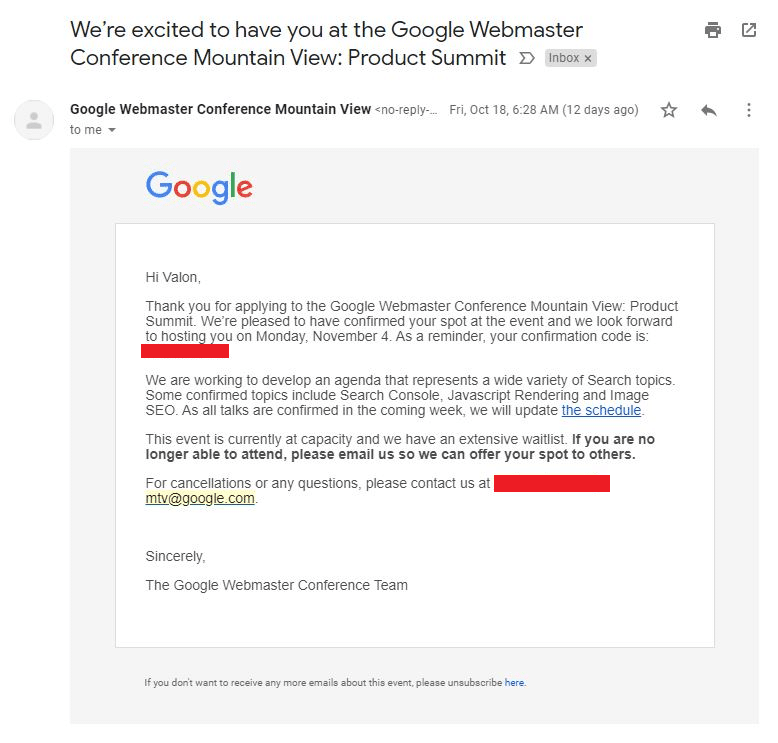 Webmaster Conference in Mountain View